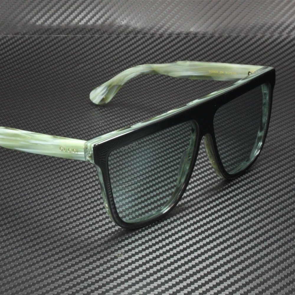 Gucci Rectangular Black Green 61mm Sunglasses - Picture 2 of 3